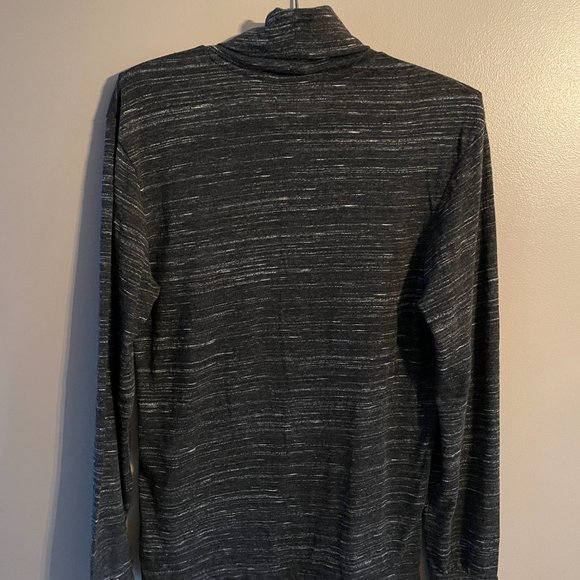 Celio* turtle neck long sleeve shirt in marled black with white, men's size S - Picture 2 of 7